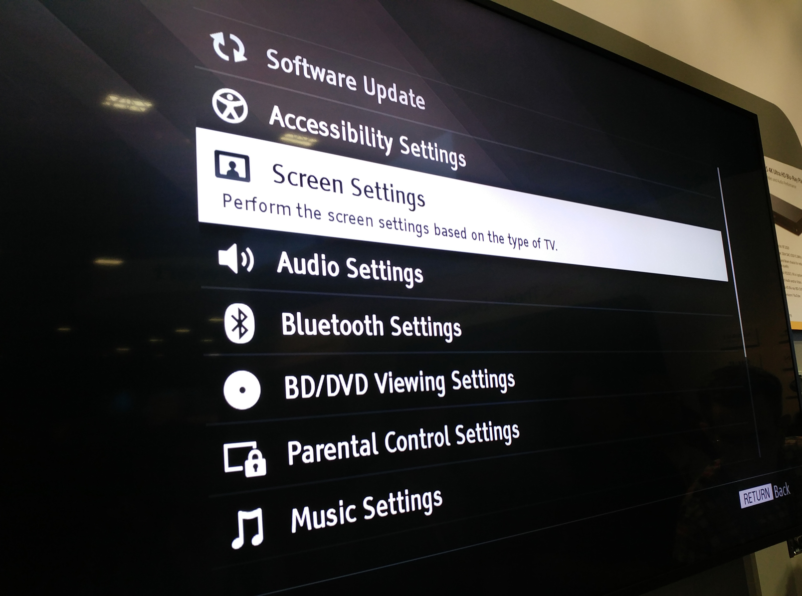 Sony UBP-X1000ES Ultra Hd Blu-ray Player CEDIA 2016 Impressions Screen Settings